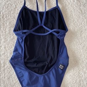 Jolyn Perry Swimsuit, Size 30. In navy blue
